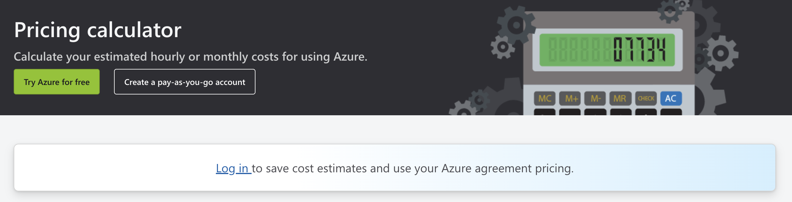 azure pricing calculator